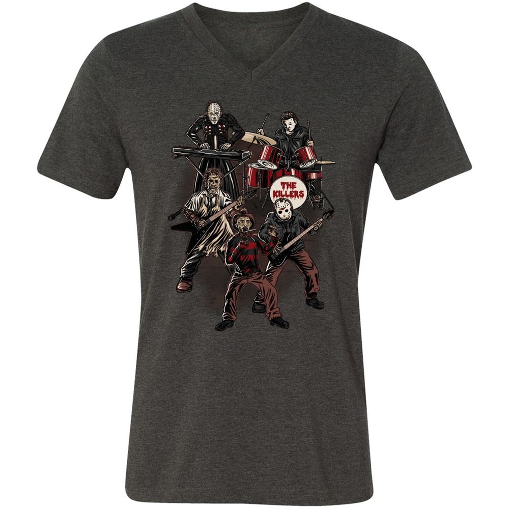 Unisex V-Neck T-Shirt - GZSWG9F3 - Dark Grey Heather - 8