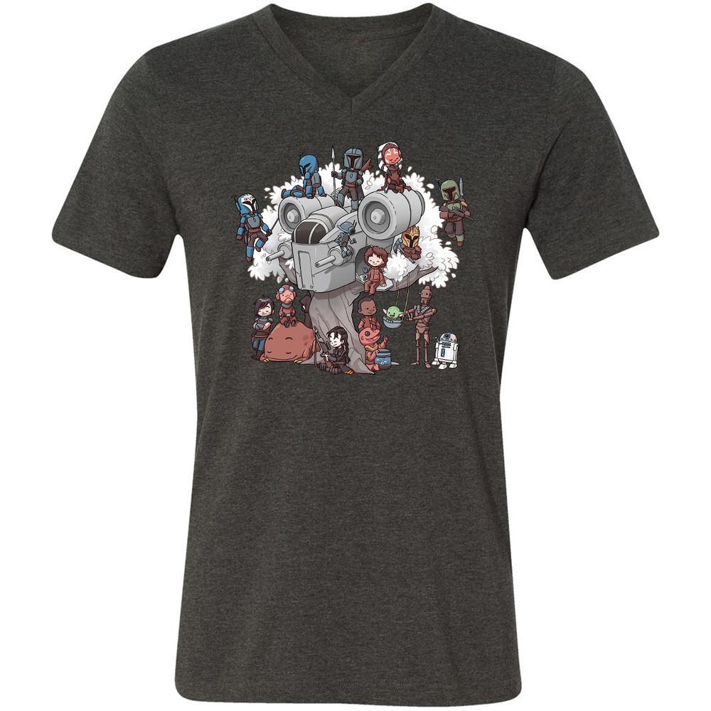 Unisex V-Neck T-Shirt - U18TNB6W - Dark Grey Heather - 8