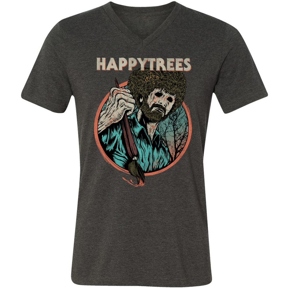 Unisex V-Neck T-Shirt - 8T4WKMW5 - Dark Grey Heather - 8