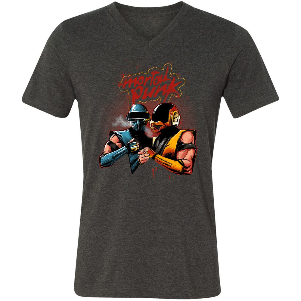 Unisex V-Neck T-Shirt - 4CFC43DX - Dark Grey Heather - 8
