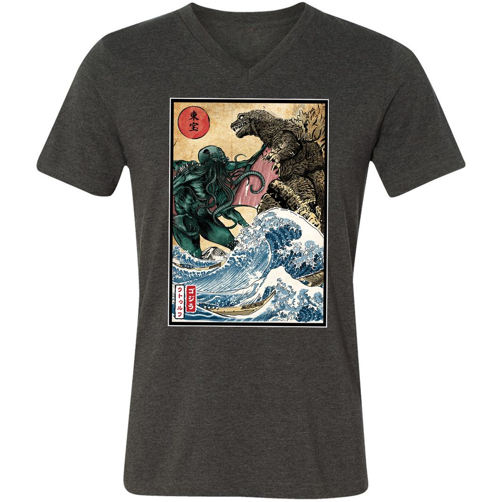 Unisex V-Neck T-Shirt - F1AY3XDG - Dark Grey Heather - 8
