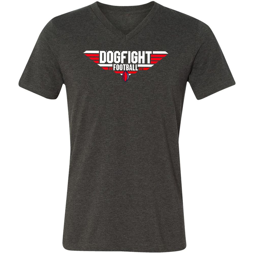 Unisex V-Neck T-Shirt - 6KJ4UUPV - Dark Grey Heather - 8
