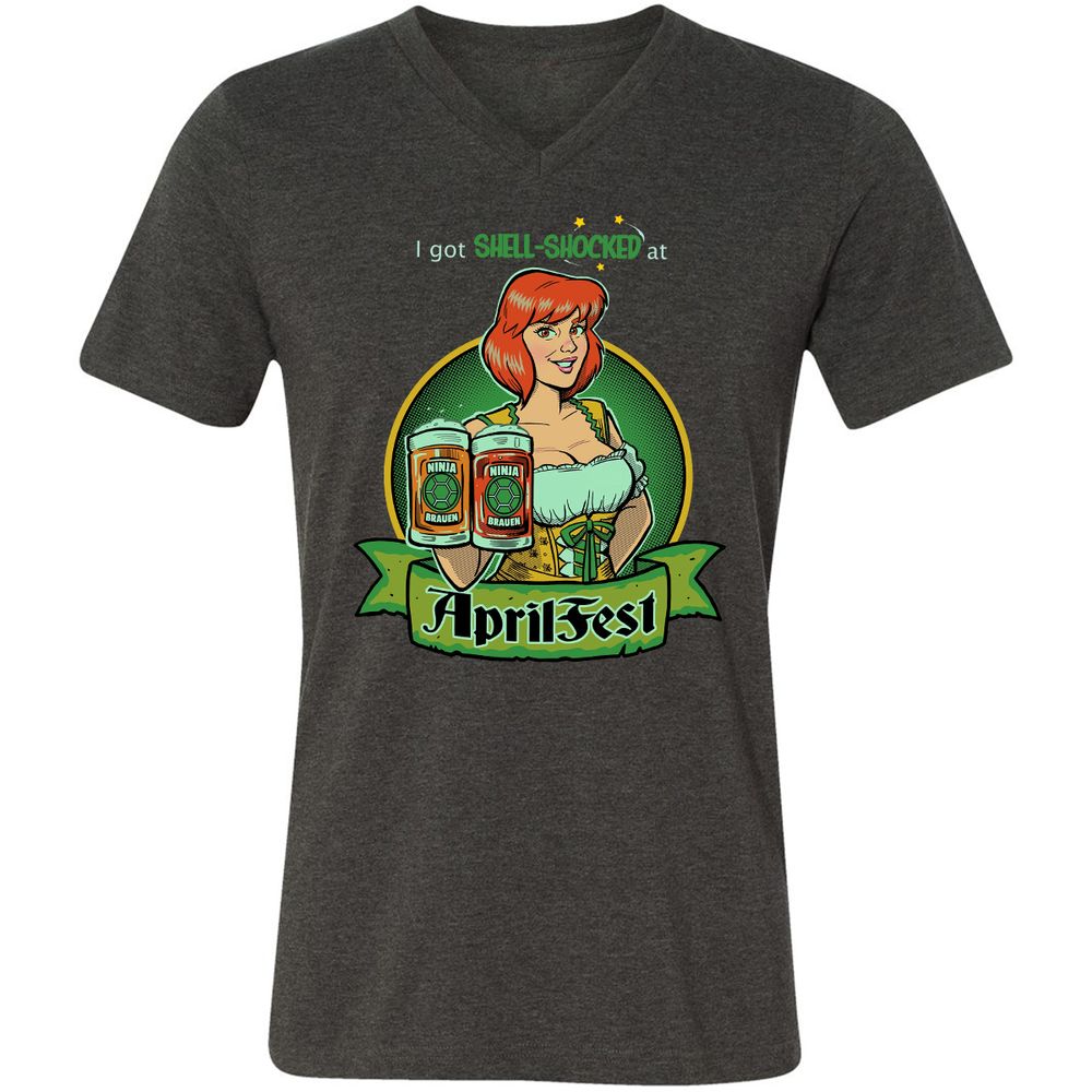 Unisex V-Neck T-Shirt - SFK6RA27 - Dark Grey Heather - 8