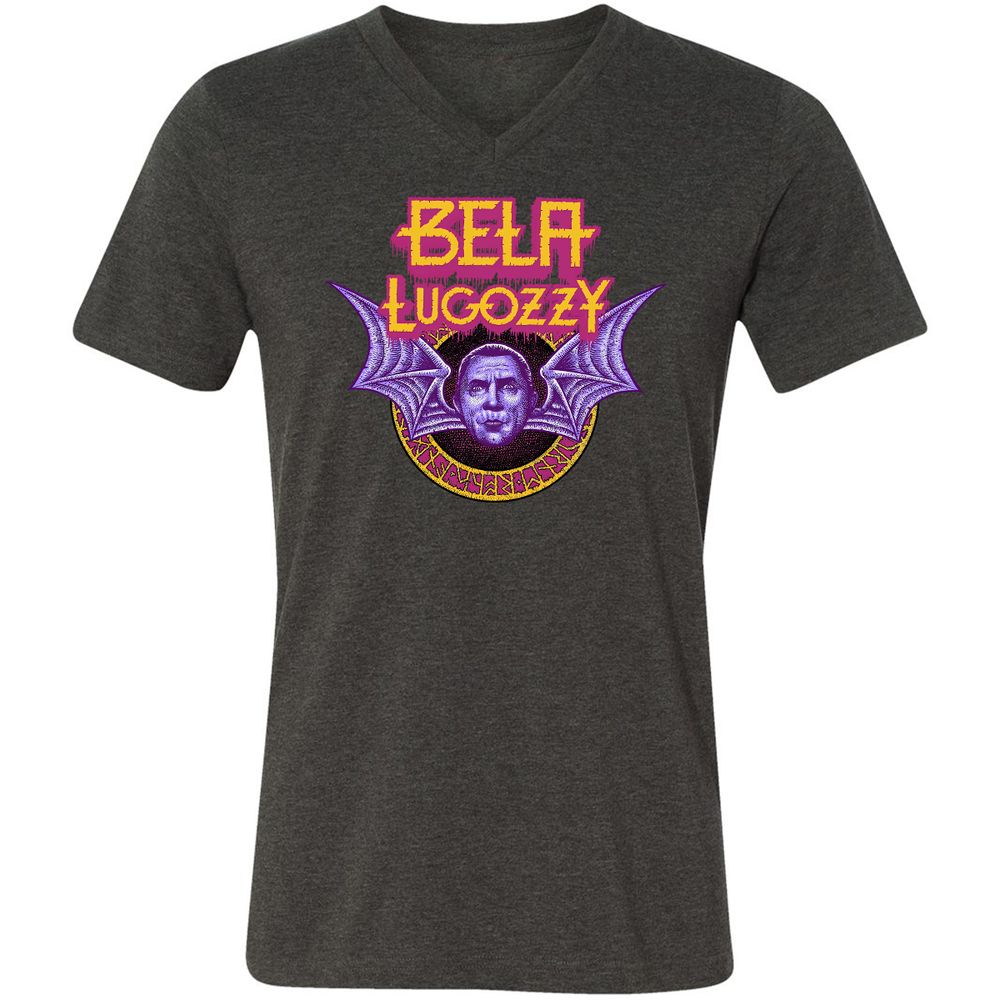 Unisex V-Neck T-Shirt - R8VCZBHF - Dark Grey Heather - 8