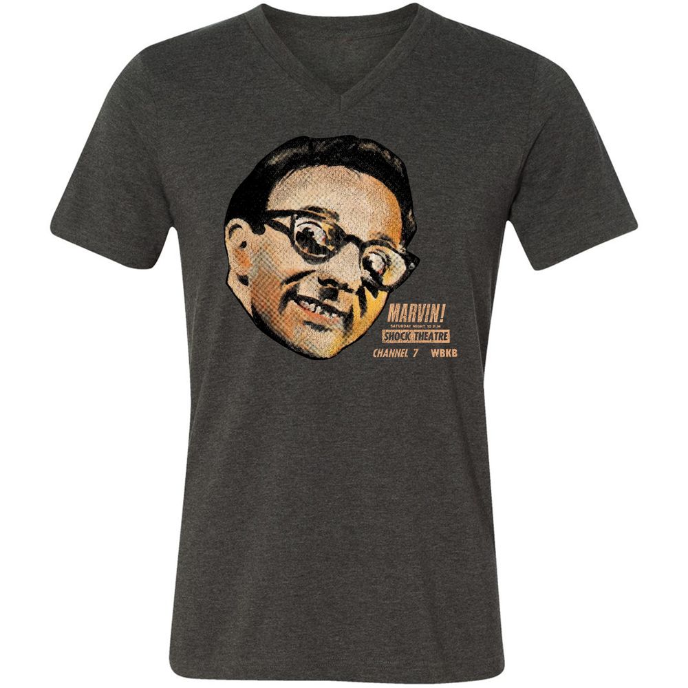 Unisex V-Neck T-Shirt - 1SDGPUSP - Dark Grey Heather - 8