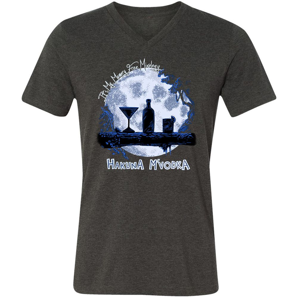 Unisex V-Neck T-Shirt - TXNGVC89 - Dark Grey Heather - 8