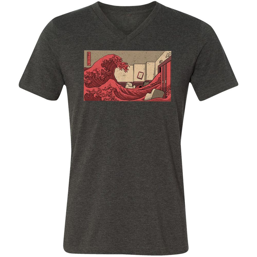 Unisex V-Neck T-Shirt - JQGX2PJ8 - Dark Grey Heather - 8