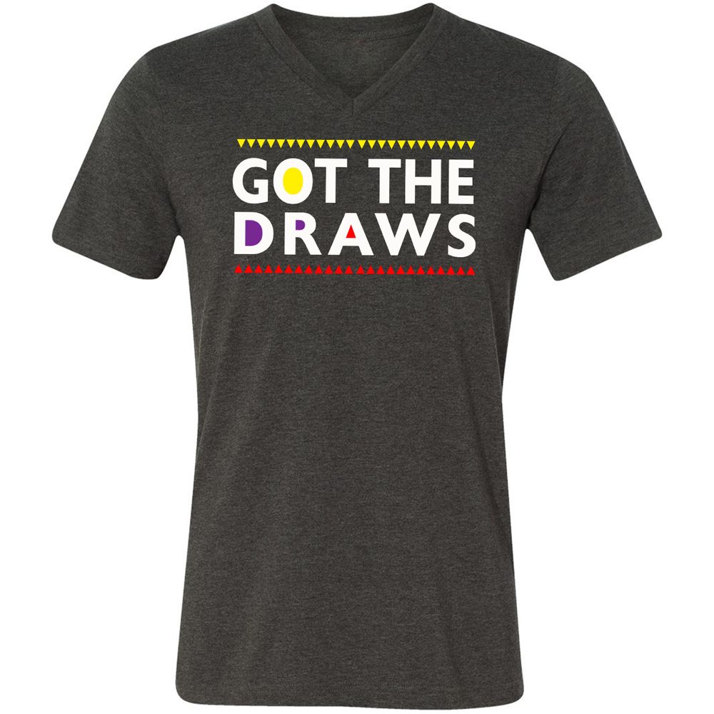 Unisex V-Neck T-Shirt - ZNJC92Q6 - Dark Grey Heather - 8