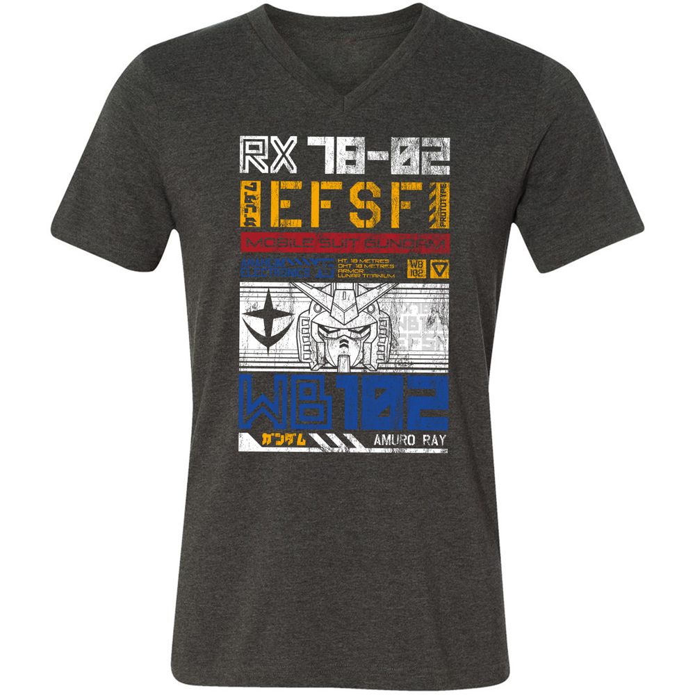 Unisex V-Neck T-Shirt - RG7XS5CD - Dark Grey Heather - 8