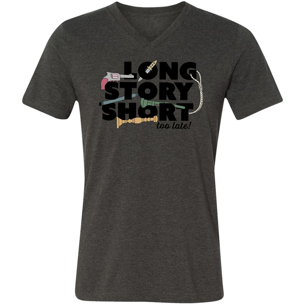 Unisex V-Neck T-Shirt - 11D8ZMA8 - Dark Grey Heather - 8
