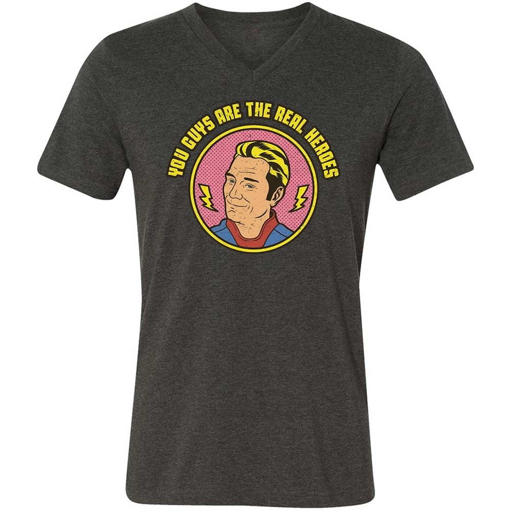 Unisex V-Neck T-Shirt - K3PNR8YK - Dark Grey Heather - 8