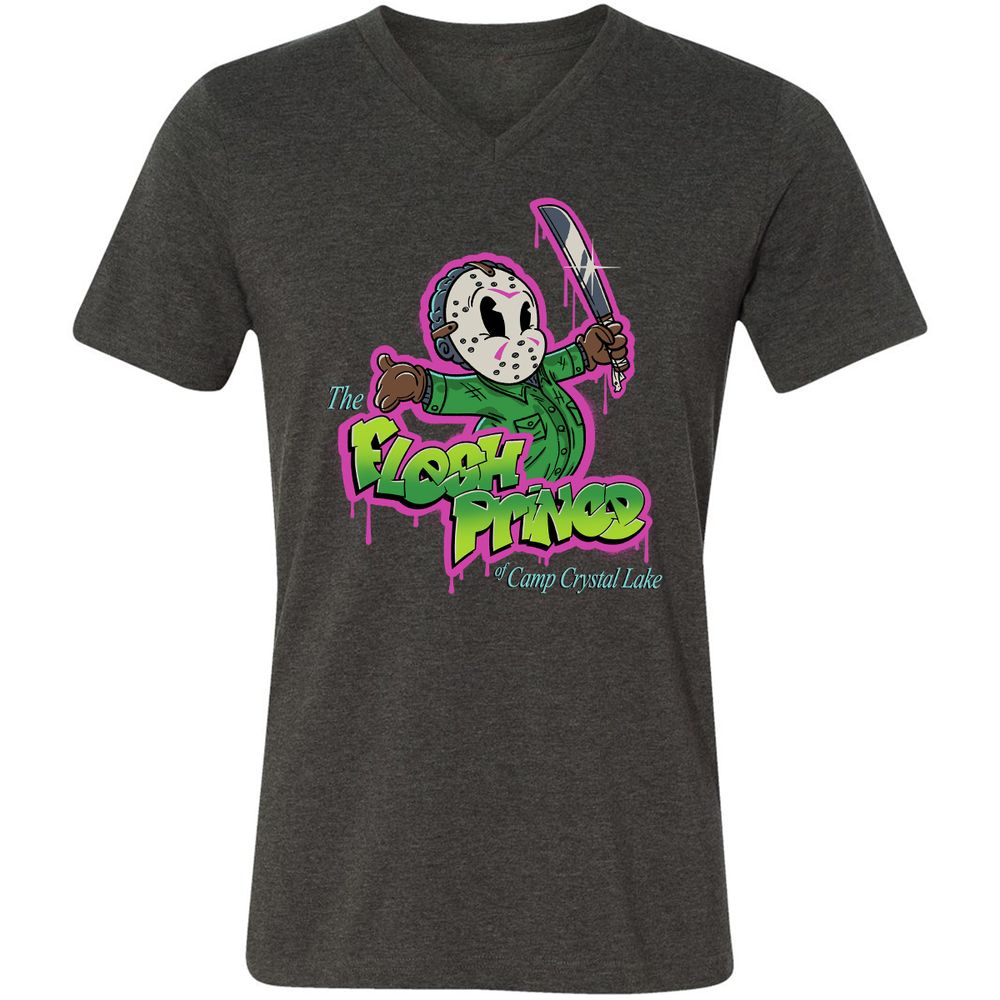 Unisex V-Neck T-Shirt - WJ7AT1HD - Dark Grey Heather - 8