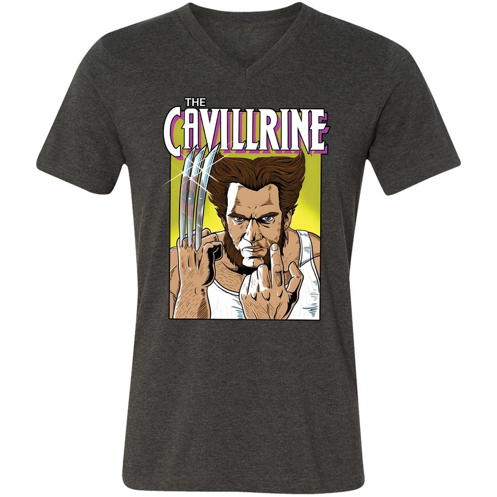 Unisex V-Neck T-Shirt - PUMNFWYX - Dark Grey Heather - 8