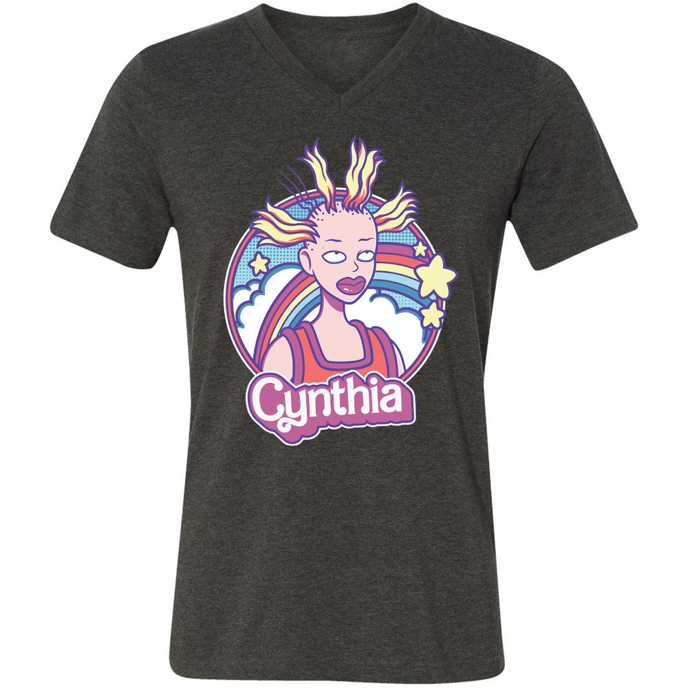 Unisex V-Neck T-Shirt - XKX7HKH4 - Dark Grey Heather - 8