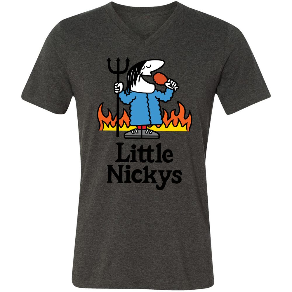 Unisex V-Neck T-Shirt - ZU5W9WGD - Dark Grey Heather - 8
