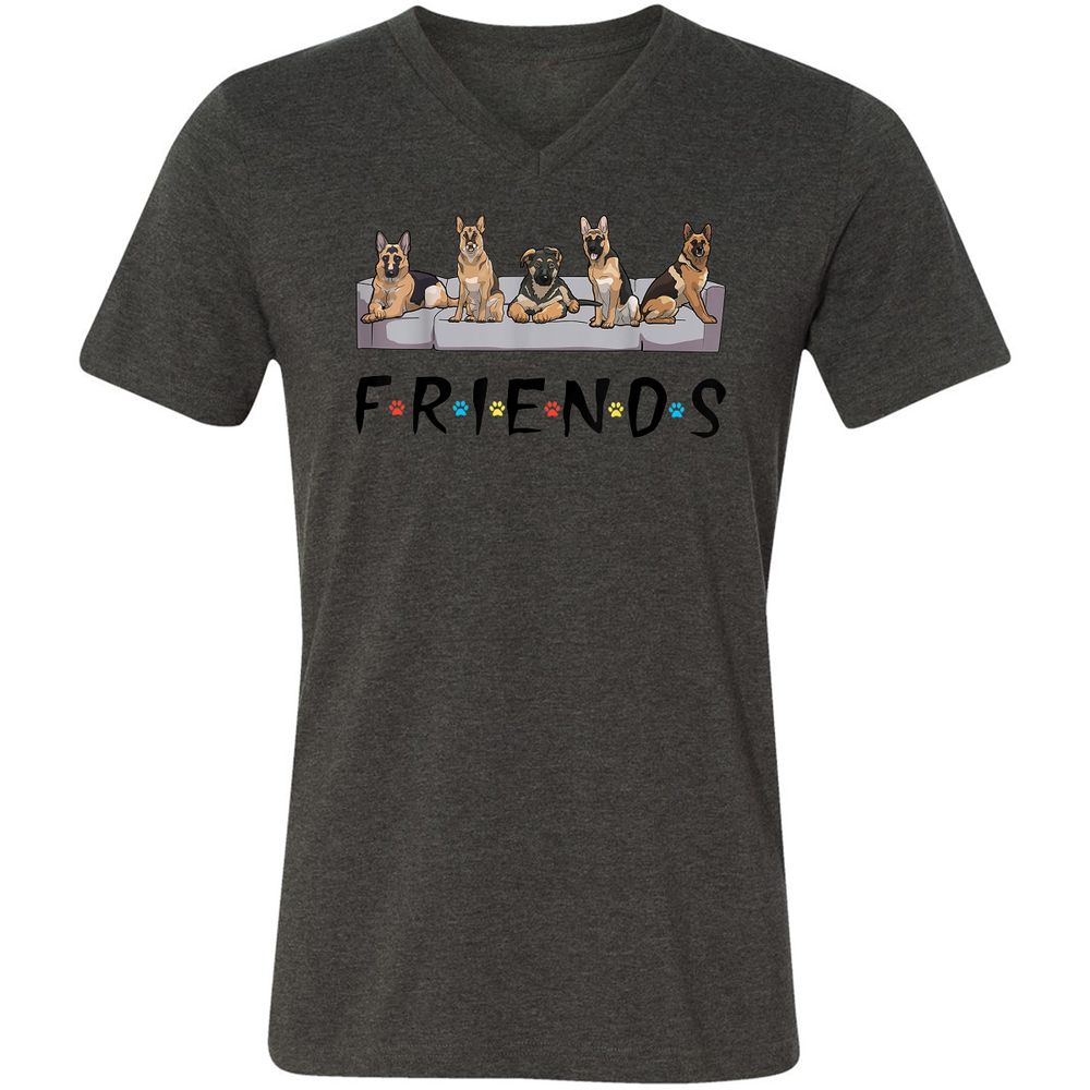 Unisex V-Neck T-Shirt - GMM3Y695 - Dark Grey Heather - 8