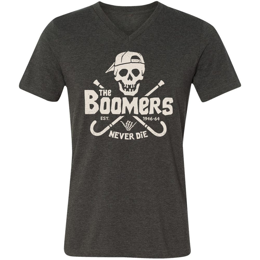 Unisex V-Neck T-Shirt - HS62EAC9 - Dark Grey Heather - 8