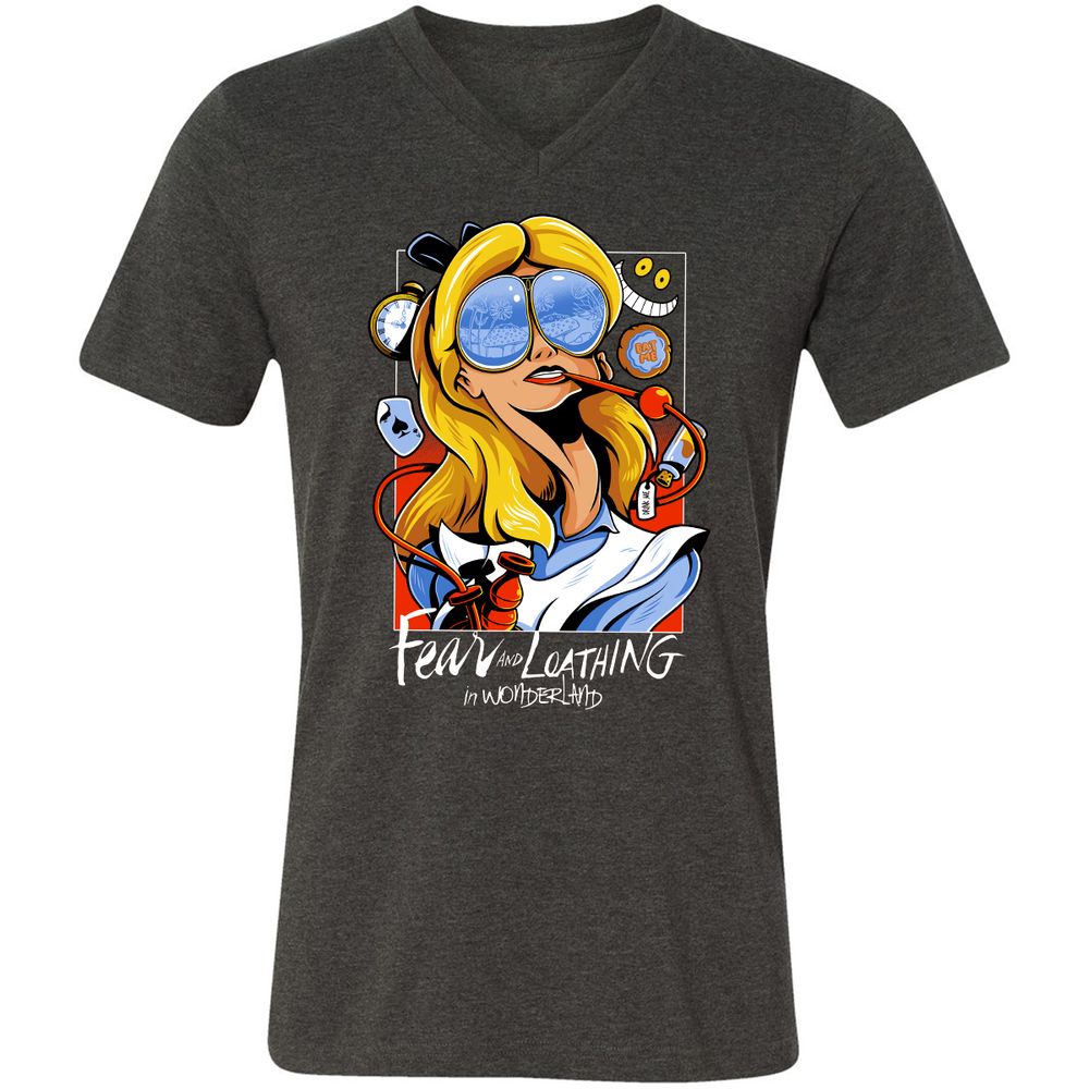 Unisex V-Neck T-Shirt - P7K7CRL8 - Dark Grey Heather - 8