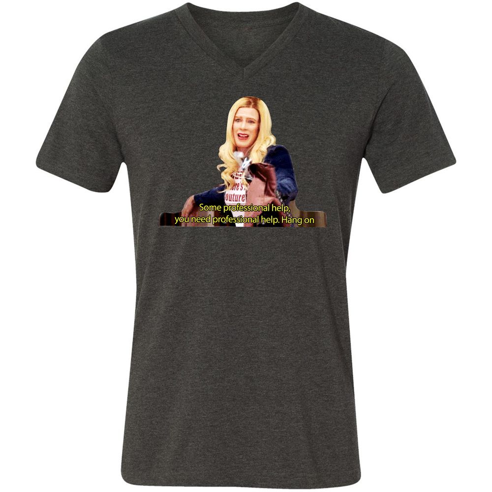 Unisex V-Neck T-Shirt - K3CV418E - Dark Grey Heather - 8