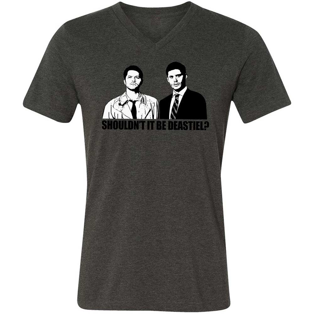 Unisex V-Neck T-Shirt - 67J8GAV5 - Dark Grey Heather - 8