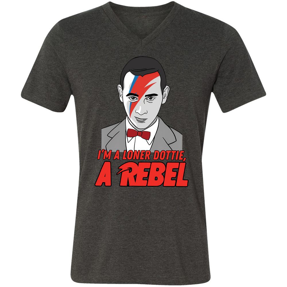 Unisex V-Neck T-Shirt - GLNBK6ES - Dark Grey Heather - 8