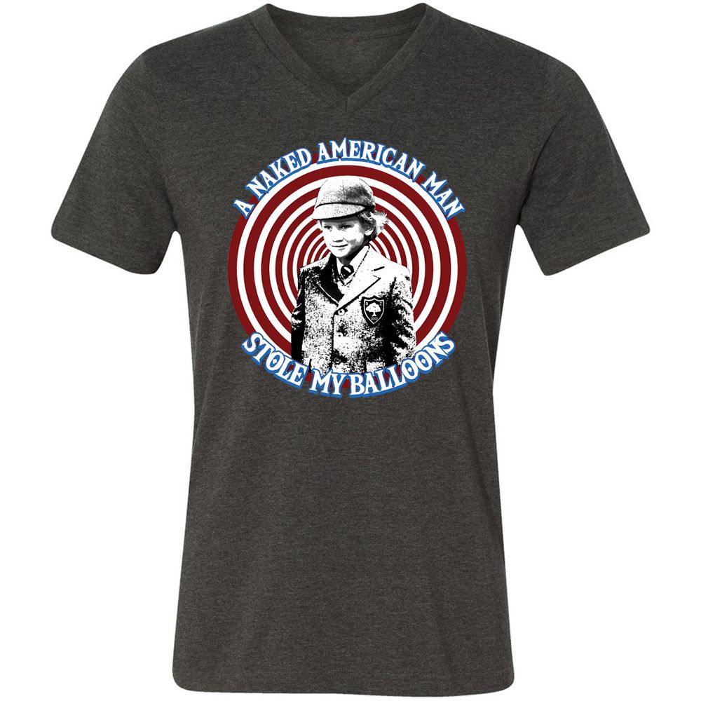 Unisex V-Neck T-Shirt - 4D6L6H9G - Dark Grey Heather - 8