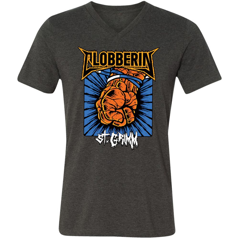 Unisex V-Neck T-Shirt - 31B6DKMJ - Dark Grey Heather - 8