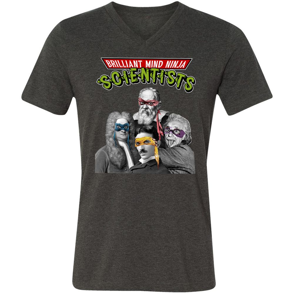 Unisex V-Neck T-Shirt - V48F1S6Y - Dark Grey Heather - 8