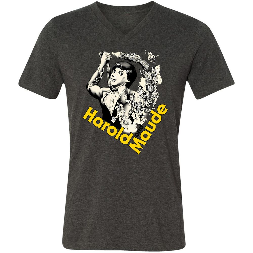 Unisex V-Neck T-Shirt - CB43KTH5 - Dark Grey Heather - 8