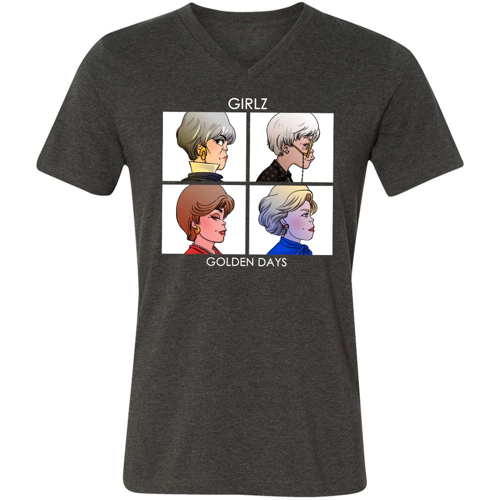 Unisex V-Neck T-Shirt - EMEHLG3C - Dark Grey Heather - 8
