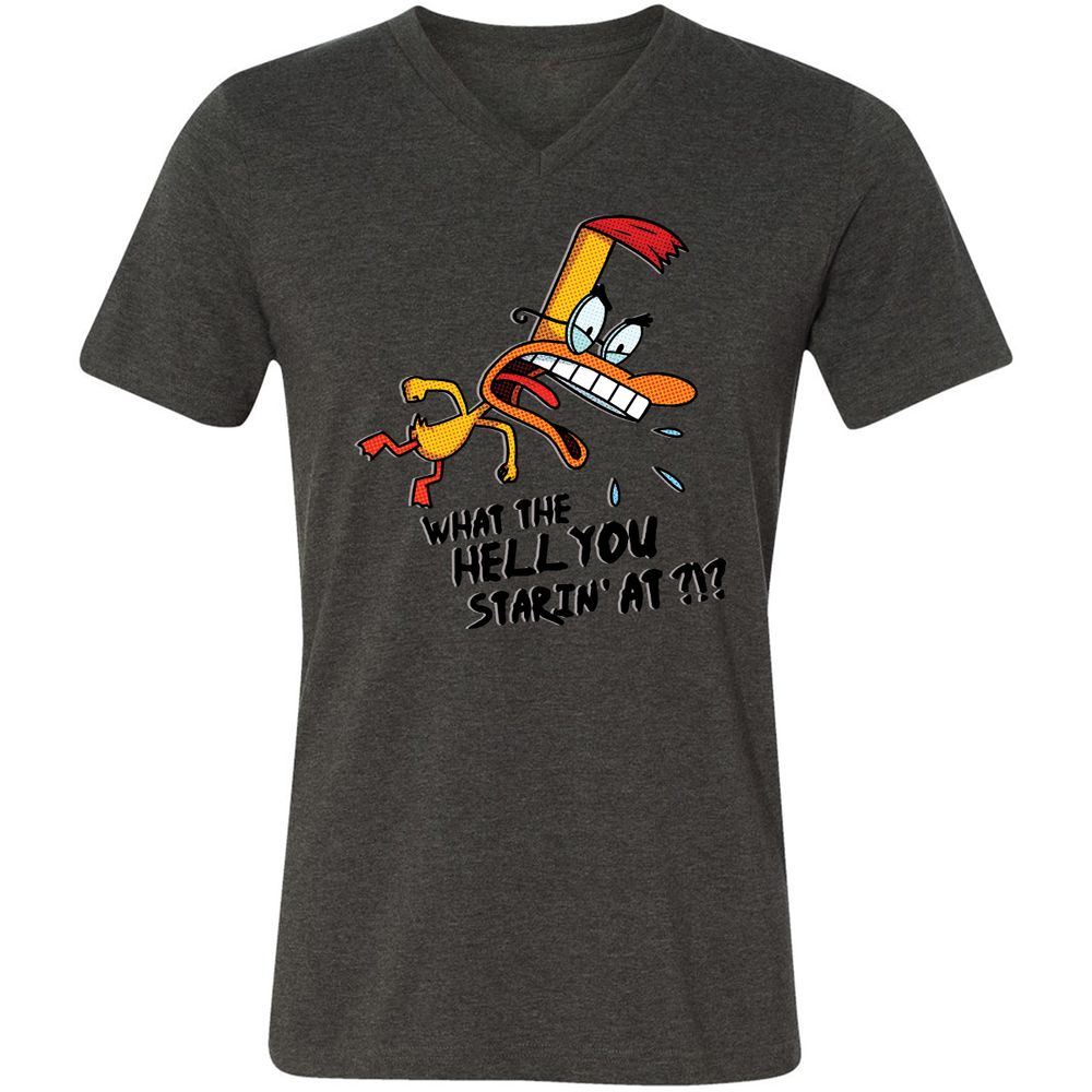 Unisex V-Neck T-Shirt - K6YAS41V - Dark Grey Heather - 8