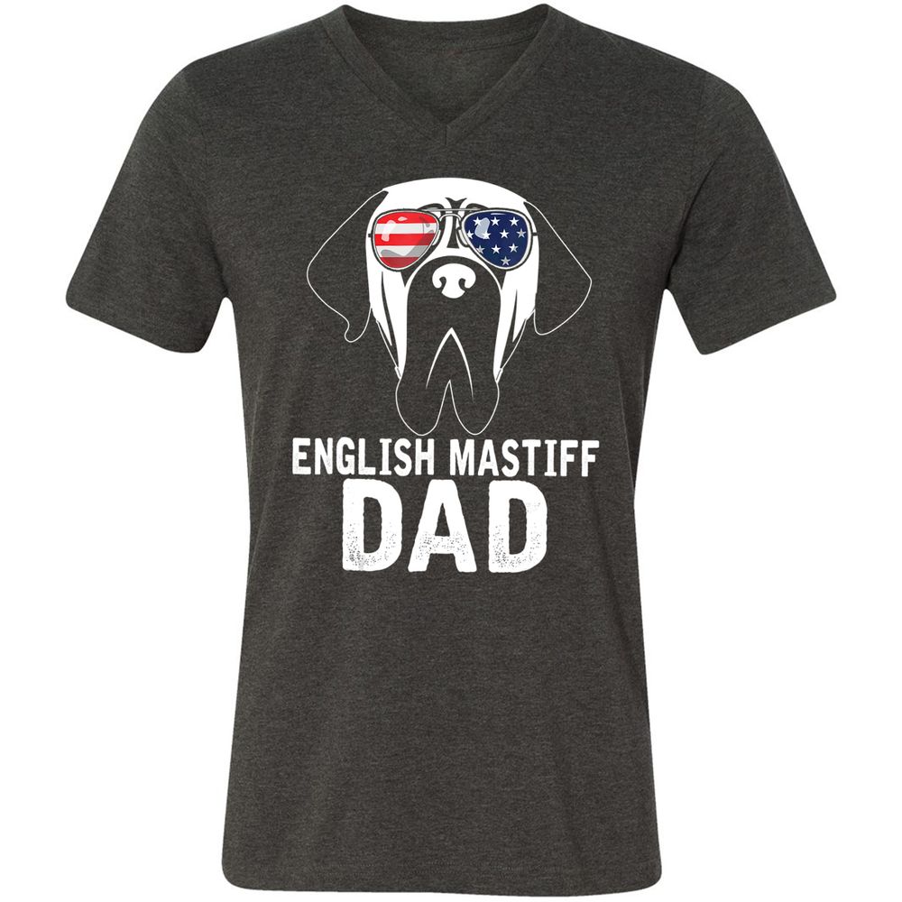 Unisex V-Neck T-Shirt - XVB9HGFF - Dark Grey Heather - 8