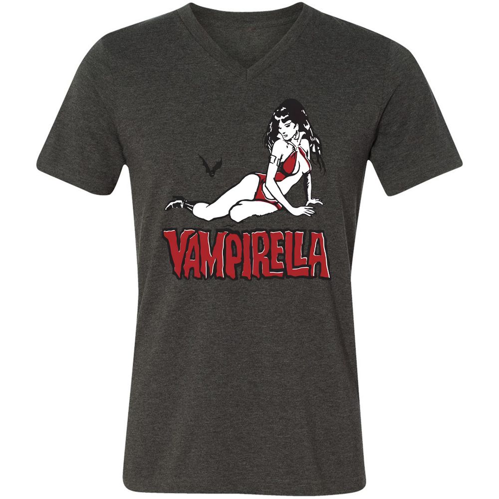 Unisex V-Neck T-Shirt - FKAESP1V - Dark Grey Heather - 8
