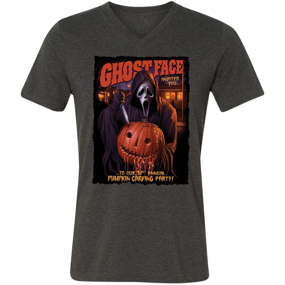 Unisex V-Neck T-Shirt - CCBFLJ9W - Dark Grey Heather - 8