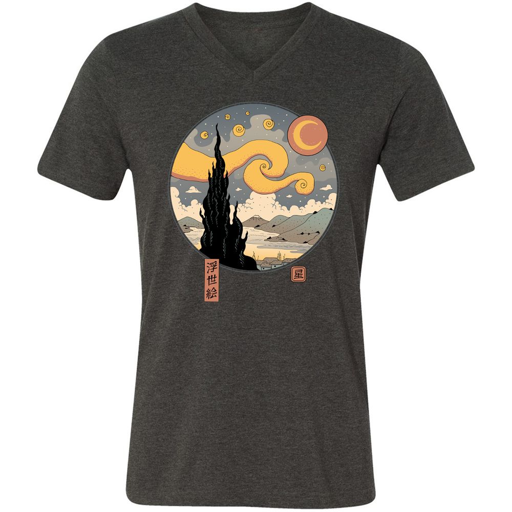Unisex V-Neck T-Shirt - CPAVYYSM - Dark Grey Heather - 8