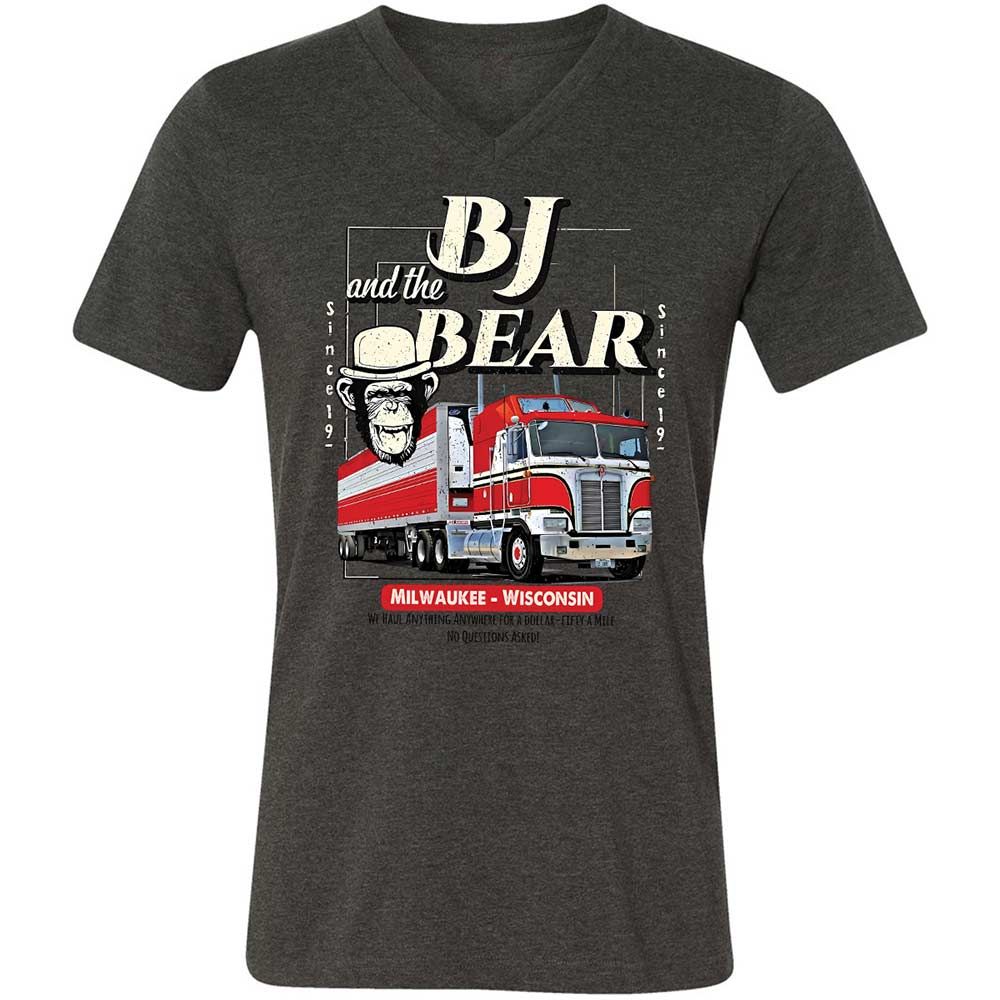 Unisex V-Neck T-Shirt - LN5B1AVM - Dark Grey Heather - 8