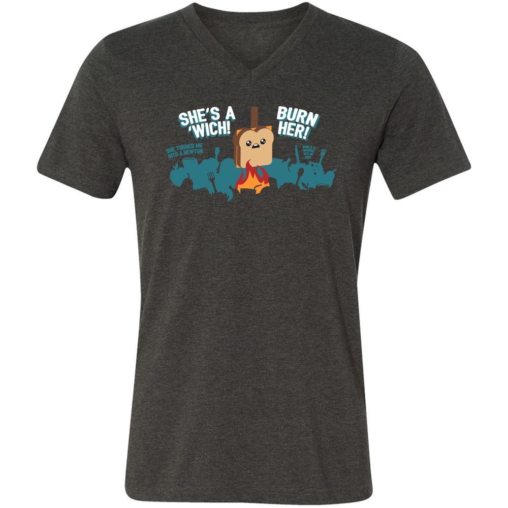 Unisex V-Neck T-Shirt - 3NAWZ4DX - Dark Grey Heather - 8