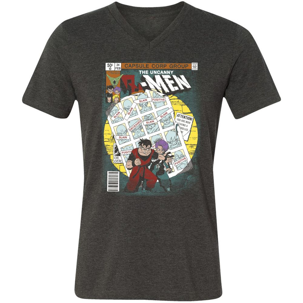 Unisex V-Neck T-Shirt - 7YNADEEL - Dark Grey Heather - 8