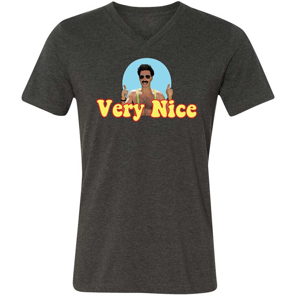 Unisex V-Neck T-Shirt - 26JEALWZ - Dark Grey Heather - 8