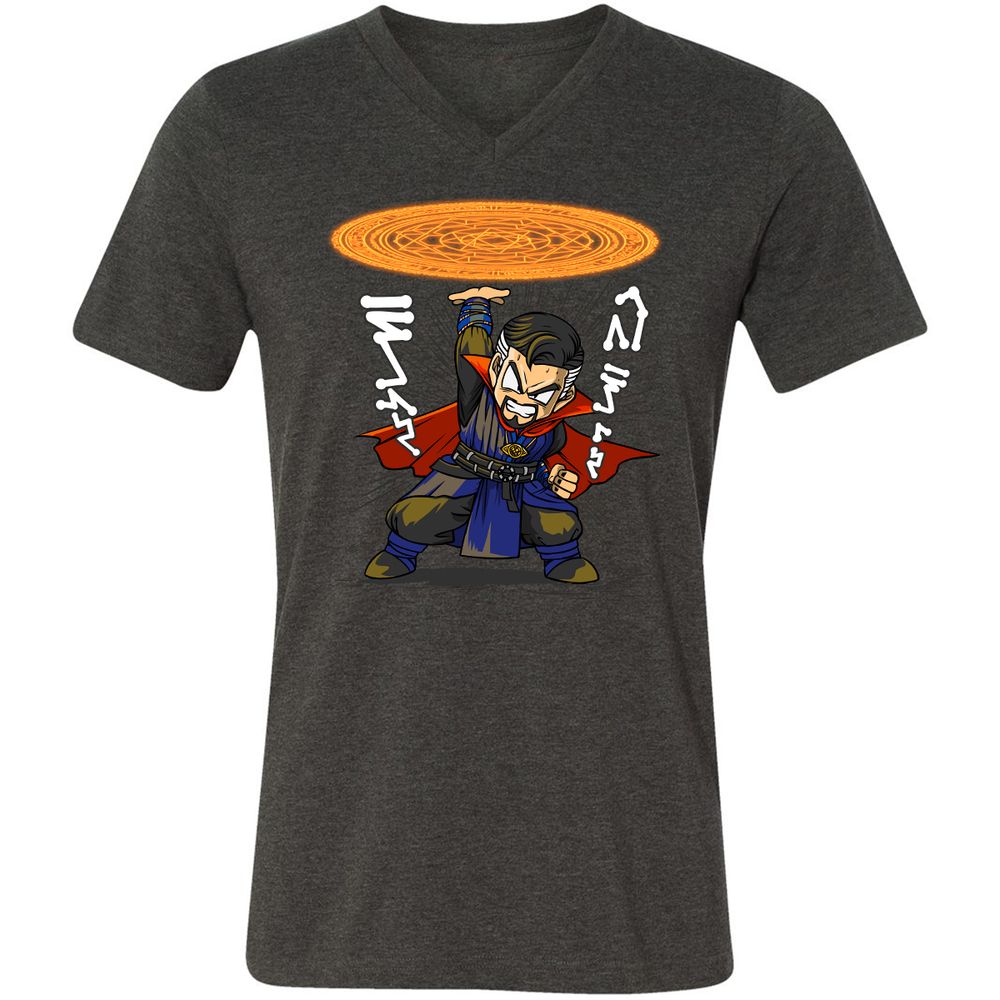 Unisex V-Neck T-Shirt - DJU65KW1 - Dark Grey Heather - 8