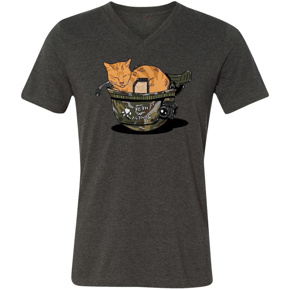 Unisex V-Neck T-Shirt - QDVGJKA6 - Dark Grey Heather - 8