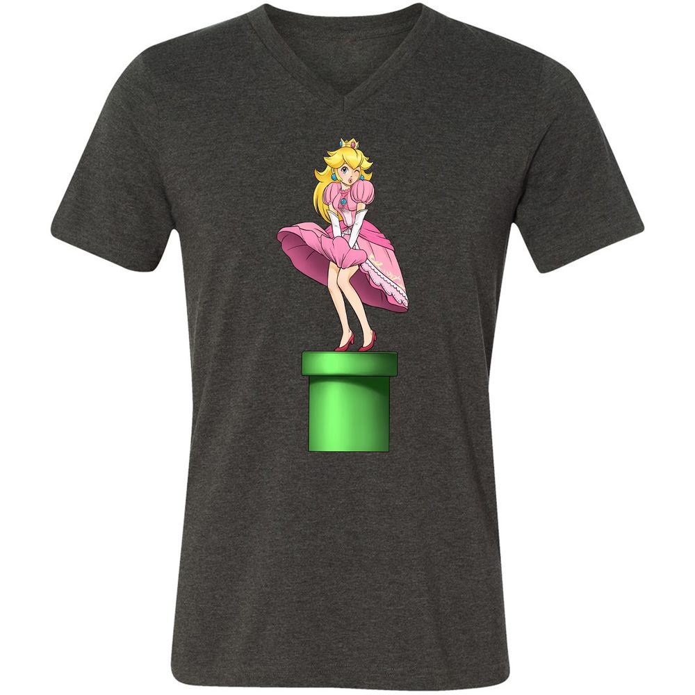 Unisex V-Neck T-Shirt - B6K4W2FP - Dark Grey Heather - 8