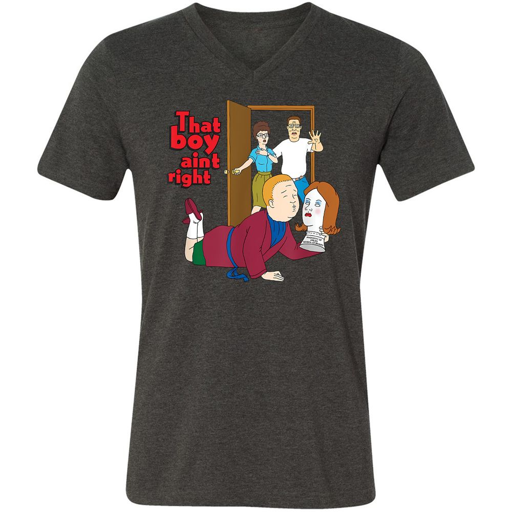 Unisex V-Neck T-Shirt - 1TY9GESL - Dark Grey Heather - 8