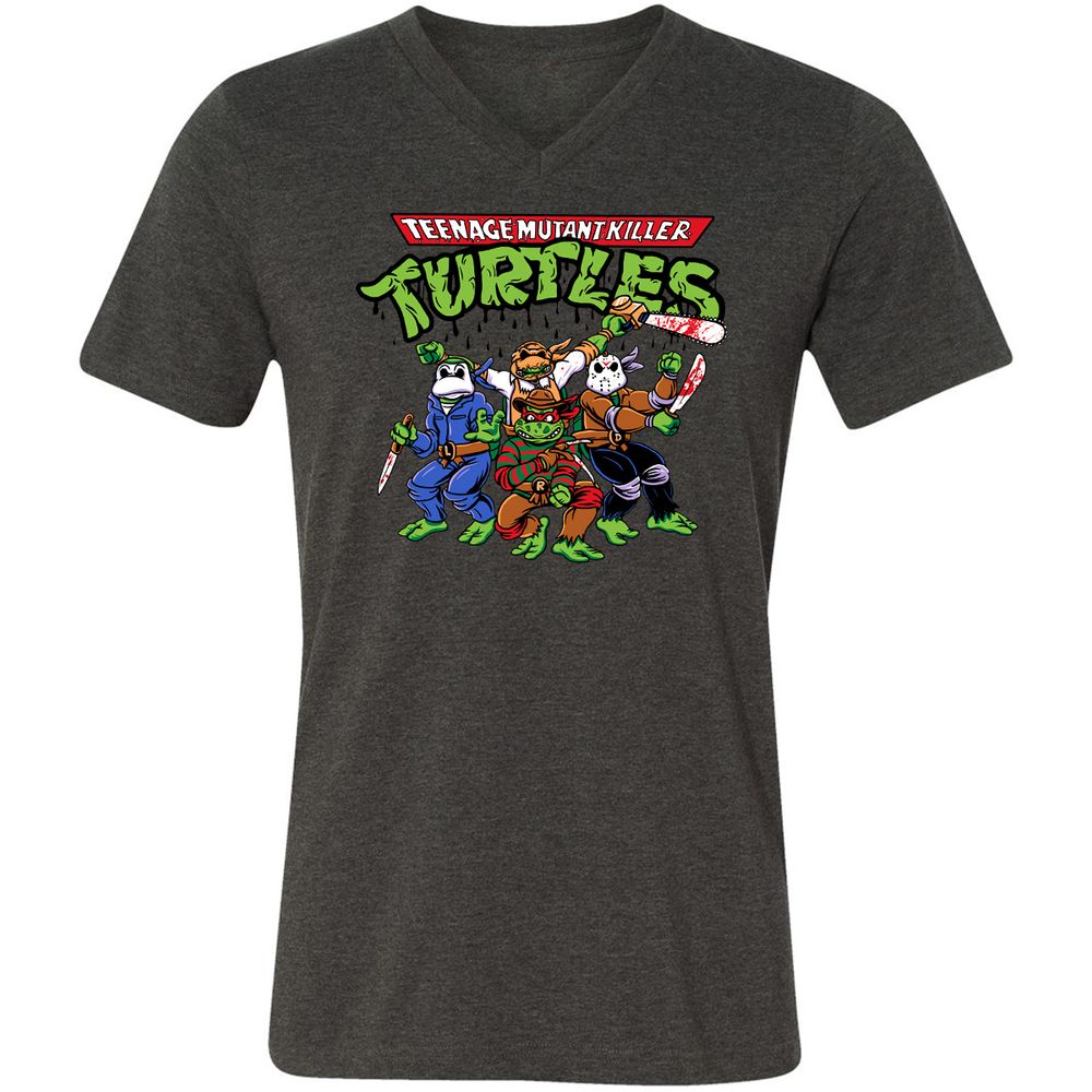 Unisex V-Neck T-Shirt - KUDUTGSL - Dark Grey Heather - 8