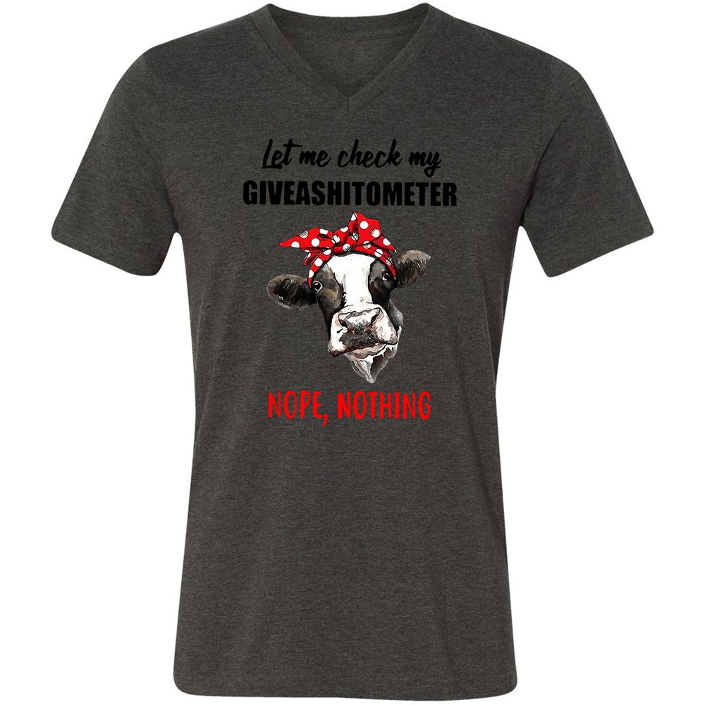 Unisex V-Neck T-Shirt - NSMF3DTH - Dark Grey Heather - 8