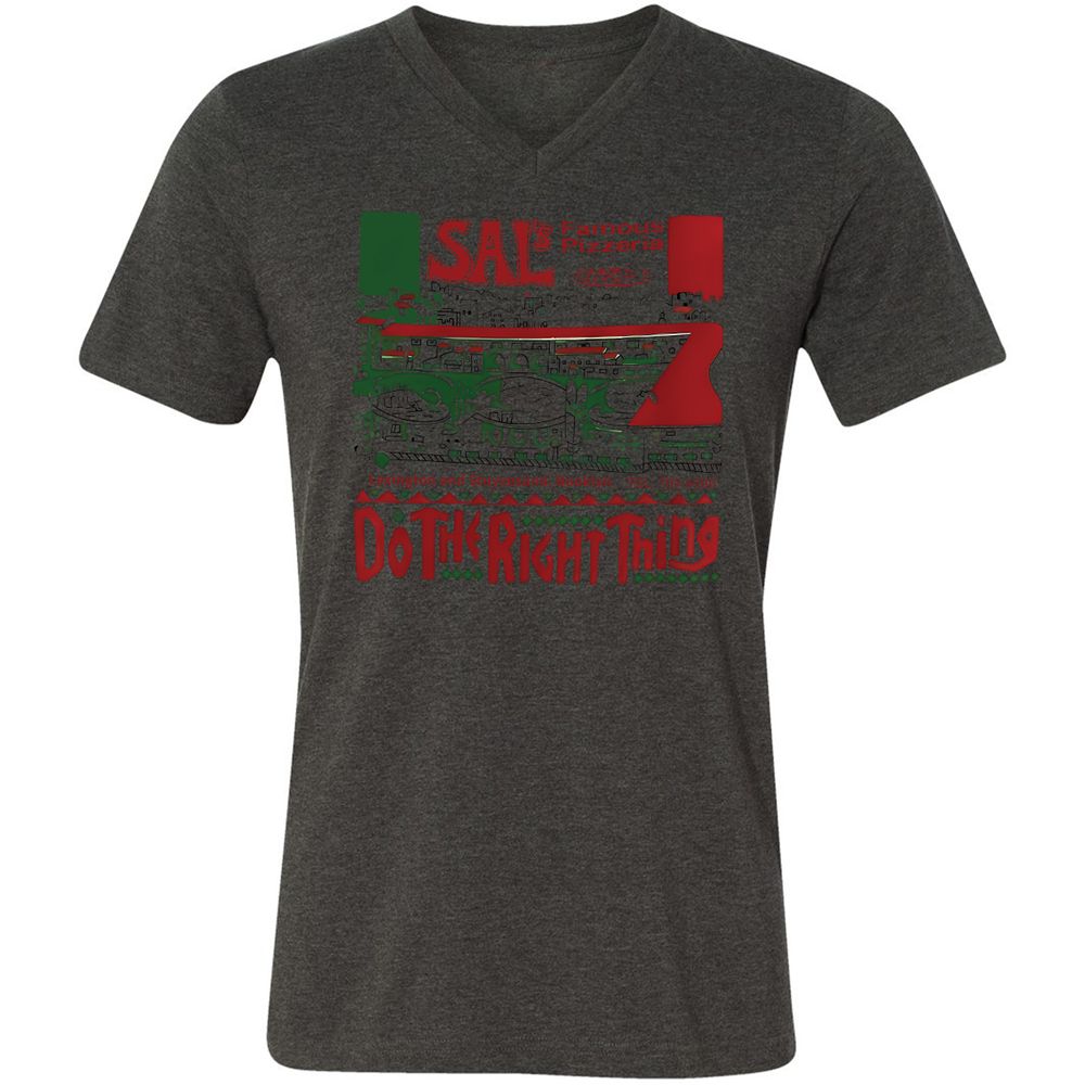 Unisex V-Neck T-Shirt - L24HGJHQ - Dark Grey Heather - 8
