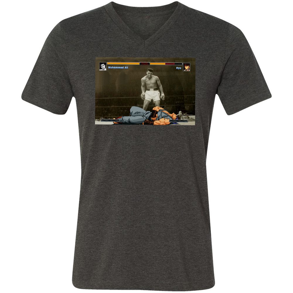 Unisex V-Neck T-Shirt - BUMUMRWG - Dark Grey Heather - 8