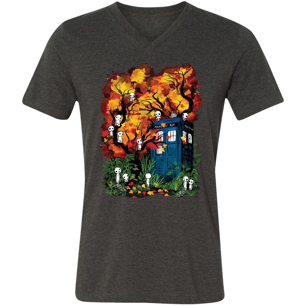 Unisex V-Neck T-Shirt - 57R19E23 - Dark Grey Heather - 8