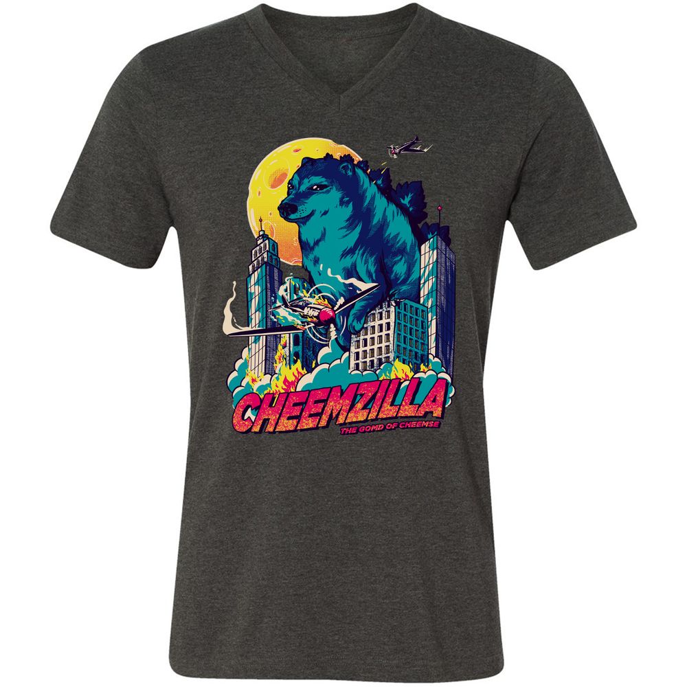 Unisex V-Neck T-Shirt - ZCZVVDDN - Dark Grey Heather - 8