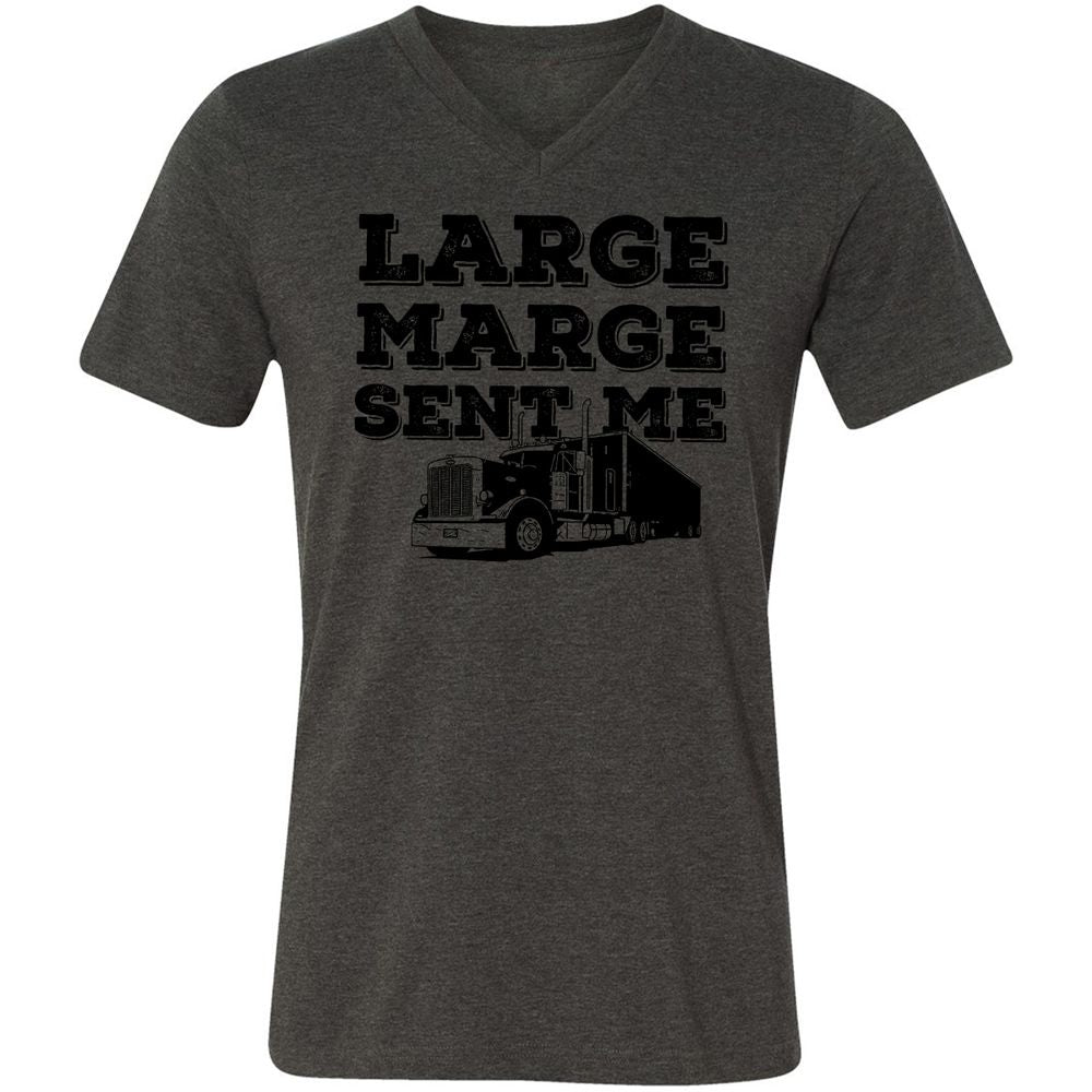 Unisex V-Neck T-Shirt - LQQ4X5Z6 - Dark Grey Heather - 8